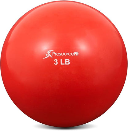 ProsourceFit Weighted Toning Exercise Balls for Pilates, Yoga, Strength Training and Physical Therapy, 2 lb to 8 lb, Color Coded