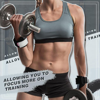 Lifting Wrist Straps Weight Lifting Grips with Cushion Wrist Loop Gym Workout Straps Double Layer Leather with Storage Pouch for Women and Men Deadlift Powerlifting Pull Up