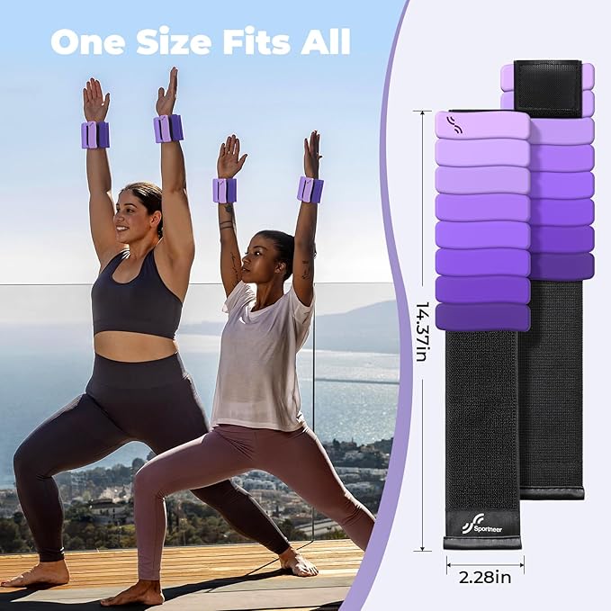 Sportneer Ankle & Wrist Weights Set of 2 (1LB/2LB Each) for Women Men Comfortable Arm Leg Weight for Pilates, Running, Walking, Workout, Yoga, Water Aerobics, Pool Exercises