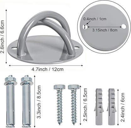 2 Pack Wall Mount Bracket for Suspension Straps, Ceiling Anchor Mount for Rings, Body Weight Strength Training Systems, Yoga Swings, Boxing Equipment