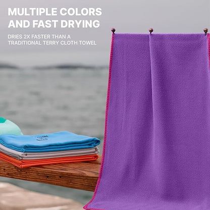 Wet Work Microfiber Beach Towel XL(60”x36”), Thin & Lightweight, Super Absorbent, Quick Dry, Ultra-Soft, Lint Free, Travel-Friendly, Perfect for Carwash, Microfiber Towels for Body, Bath Sheet Towels