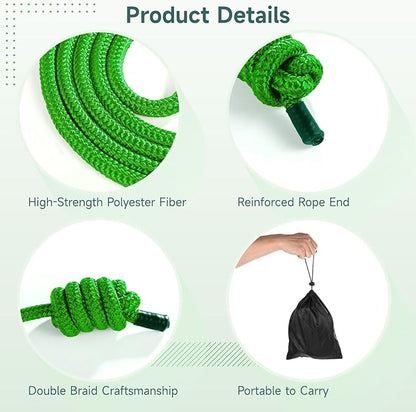2 PCS Flow Exercise Ropes, 9 Feet Double Braid Workout Rope with Portable Bag, Cardio Weighted Jump Rope for Freestyle Skipping, Flow Fitness Rope for Men Women, Indoor Outdoor Exercise, Gym Training