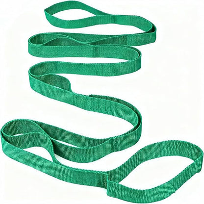 Bestac Stretching Strap Yoga Strap for Home Workout, Exercise, Pilates & Gymnastics - 10 Loops Non-Elastic Stretch Band for Flexibility, Women & Men