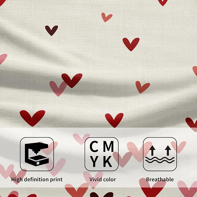 Pink Red Love Heart Hand Towels Pack of 2 Happy Valentine's Day Fingertip Towels Sweet Romantic Love Holiday Bathroom Towels Soft Fast Drying Face Towel for Kitchen Spa Gym 28.3x14.4 Inch