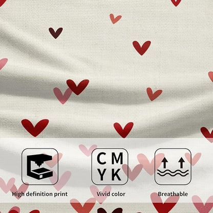 Pink Red Love Heart Hand Towels Pack of 2 Happy Valentine's Day Fingertip Towels Sweet Romantic Love Holiday Bathroom Towels Soft Fast Drying Face Towel for Kitchen Spa Gym 28.3x14.4 Inch