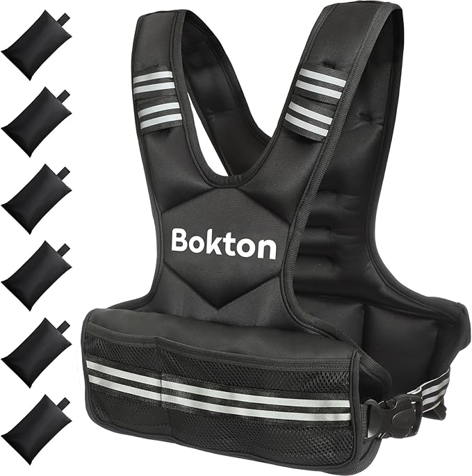 Weighted Vest for Men and Women, 4-10lb/9-18lb Vest with 6 Ironsand Weights for Home Workouts, Adjustable Body Weight Vest Exercise Set for Strength Training, running, walking, Cardio