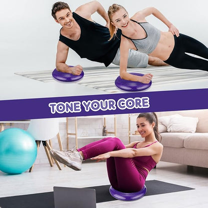 Jerify 4 Pcs Wiggle Seat Flexible Inflated Wobble Cushion Stability Balance Pad Balance Disc Sensory Seat for Men Women Fitness Physical Exercise Improving Posture Home Office