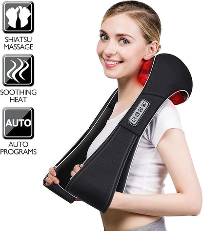 VIKTOR JURGEN Mothers Day Gifts for Mom, Wife, Women & Her, Shiatsu Neck and Shoulder Massager with Heat Deep Tissue Kneading Sports Recovery Massagers for Back, Relaxation Gifts for Husband, Him, Men