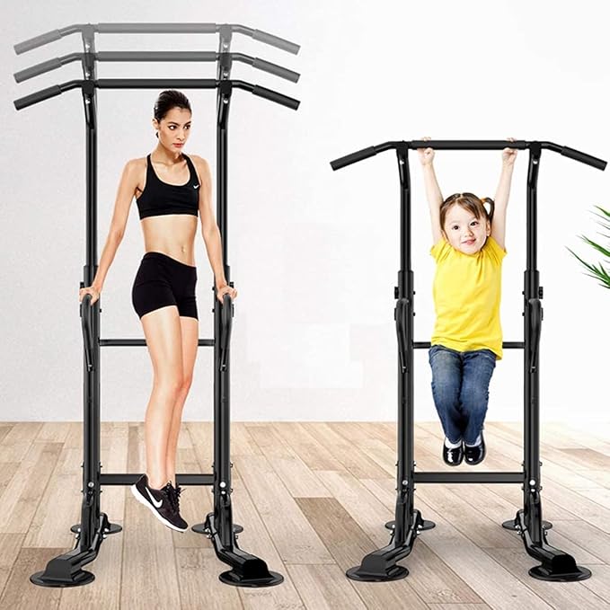 soges Power Tower Adjustable Height Pull Up & Dip Station Multi-Function Home Strength Training Fitness Workout Station