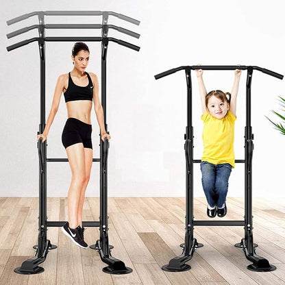 soges Power Tower Adjustable Height Pull Up & Dip Station Multi-Function Home Strength Training Fitness Workout Station