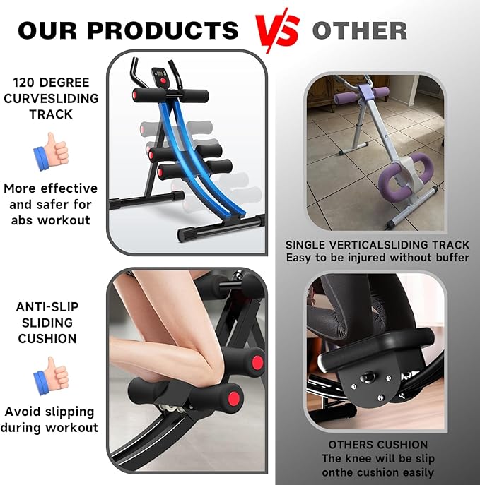 abdominal bench Ab abdominal Machine Women's Home Abdominal Exerciser 308lbs Abdominal Compressor Collapsible Abdominal Core Trainer 4-Speed Adjustable Strength Training Machine with LCD Display