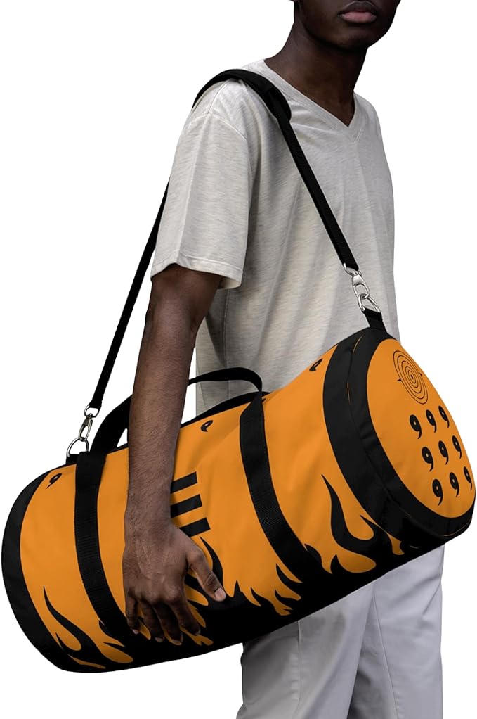 Anime Gym Bag for Women Men - Large Capacity Waterproof Workout Fitness Travel Sports Bags Fashion Street Camping ExpandaCLe Carry On Duffle Bag For Couple (Yellow Nne Tails) PTY