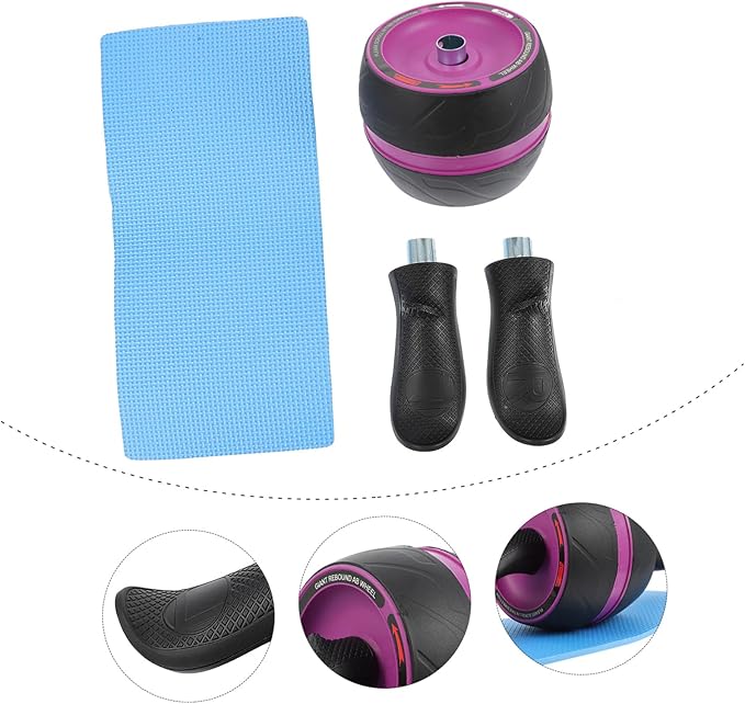 Ab Roller Wheel with Extra Mat Automatic Rebound Abs Fitness Equipment for Home Use Core Strengthening Workout for Men and Women Beginner Friendly Abdominal Trainer