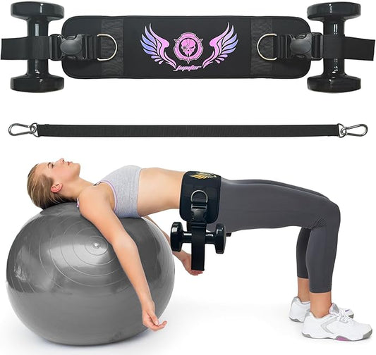 Jupiter 2-in-1 Hip Thrust Belt for Women & Men – Heavy Duty Glute Workout Equipment for Dumbbell, Kettlebell & Plate Exercises – Supports 300 lbs – Weighted Dip Belt for Home & Gym Workouts