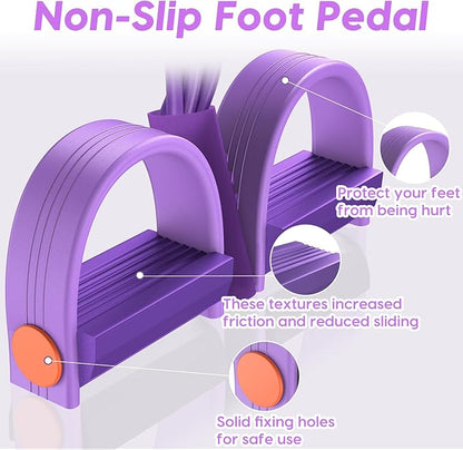 Resistance Bands with Handles, 6-Tube Elastic Foot Pedal Resistance Bands, Natural Rubber Ankle Puller Sit-up Exercise, Multifunction Fitness Band for Abdomen, Waist, Arm, Leg Stretching Training
