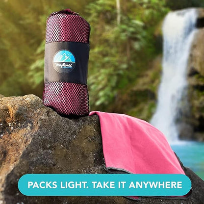 Youphoria Microfiber Travel Towel Fast Drying Lightweight - Quick Dry Towel for Camping, Beach, Backpacking, Hiking & Sport