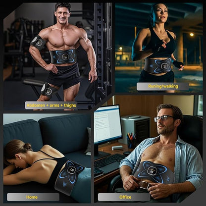 Ab Stimulator Muscle Toner, Abs Stimulator Abdominal Massage Belt with Heating for Lose Belly Fat & Cellulite Melting & Stomach Smooth & Firming, Lower Back Massager for Pain Relief Women Men Gifts