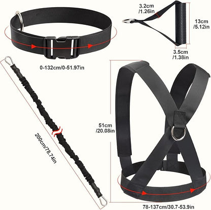 Resistance Running Training Bungee Band, Bungee Resistance Cord Set, Long Resistance Band, Lateral Movement Sprint Overspeed Training Fitness for Fast