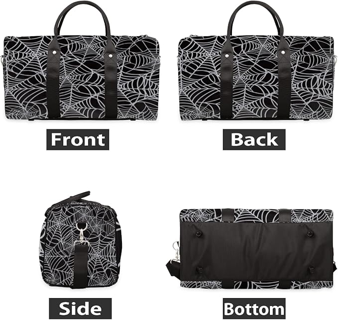 Travel Duffel Bag Spider Web Network Pattern Sport Gym Bag Weekender Overnight Bag carry on bag Training Shoulder for Women Men Boys Girls