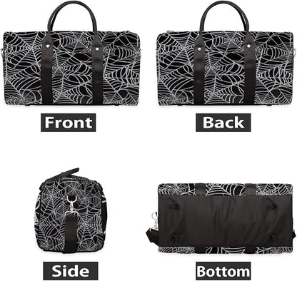 Travel Duffel Bag Spider Web Network Pattern Sport Gym Bag Weekender Overnight Bag carry on bag Training Shoulder for Women Men Boys Girls
