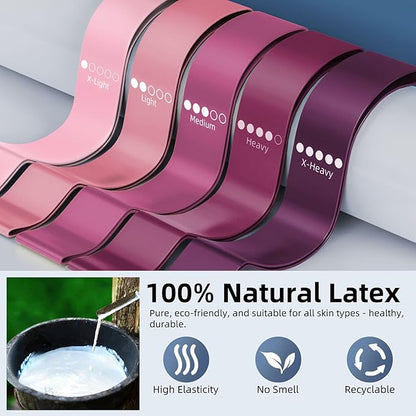 Resistance Loop Exercise Bands for Home Fitness, Yoga Pilates, Stretching, Strength Training, and Physical Therapy - Elastic Bands Set Workout Bands for Women&Men (5pcs Set)