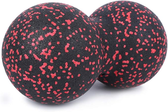 VINGVO Peanut Massage Ball, 24x12cm EPP Sports Massager Fitness Yoga Ball Massage Ball for Back Massage Acupuncture Points Massaging Equipment for Massaging Neck, Arms, Calves (Black) (Red and Black)