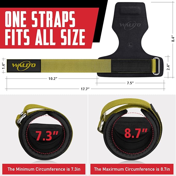 Weight Lifting Wrist Strap，Double Layer Leather Wrist Wraps with Neoprene Padding for Weightlifting & Deadlifts – Adjustable Gym Straps for Men & Women