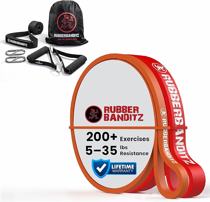 Rubberbanditz Resistance Bands Workout Kit | Exercise Bands, Door Anchor, Handles, Carry Bag, Straps | Resistance Training, Physical Therapy