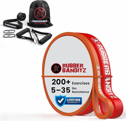 Rubberbanditz Resistance Bands Workout Kit | Exercise Bands, Door Anchor, Handles, Carry Bag, Straps | Resistance Training, Physical Therapy