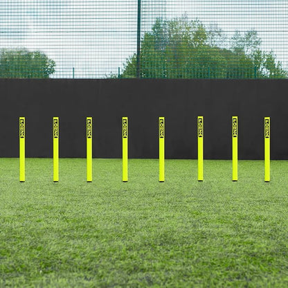 FORZA Slalom Agility Poles | Improve Endurance, Speed & Footwork | Color, Size & Rubber Base Options Available [8 Pack]