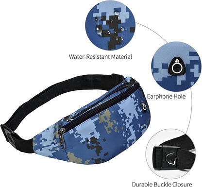 Fanny Pack for Men Women, Waterproof Sports Waist Bag Pack, Belt Bag for Travel Hiking Running