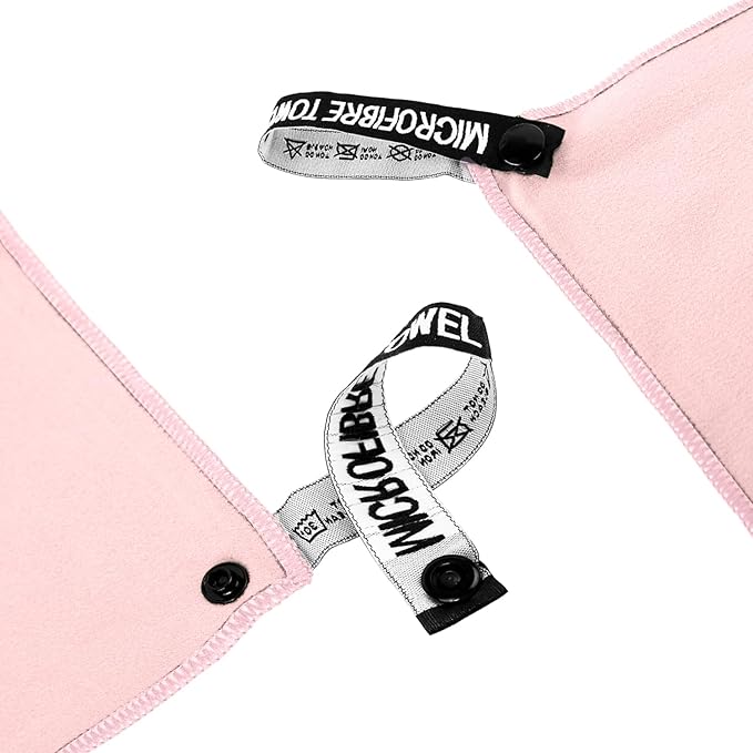 Microfiber Travel Towel, Soft Lightweight Quick Dry Towel, Super Absorbent Compact Travel & Sports & Beach Towels for Camping, Backpack, Gym, Swimming, Yoga, Hiking (L:24"×48" -Rose Pink)