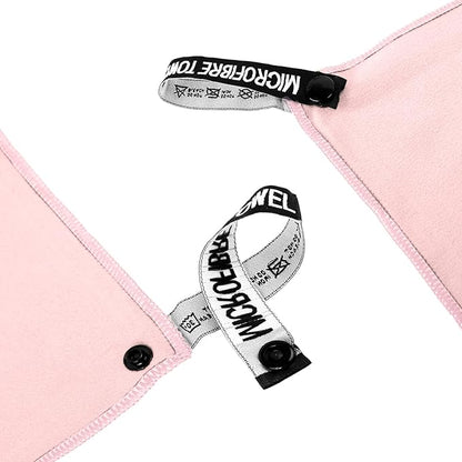 Microfiber Travel Towel, Soft Lightweight Quick Dry Towel, Super Absorbent Compact Travel & Sports & Beach Towels for Camping, Backpack, Gym, Swimming, Yoga, Hiking (L:24"×48" -Rose Pink)