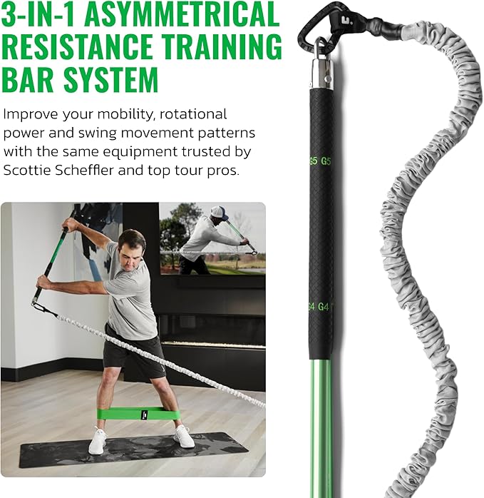 GolfForever Swing Trainer – Golf Fitness & Training System for Strength, Flexibility & Swing Power – Includes Membership & Premium Training Bar for Golf-Specific Workouts