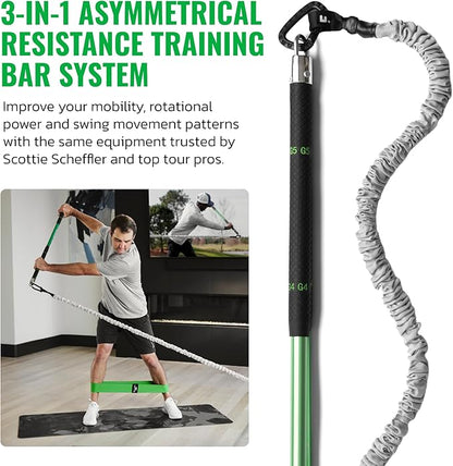 GolfForever Swing Trainer – Golf Fitness & Training System for Strength, Flexibility & Swing Power – Includes Membership & Premium Training Bar for Golf-Specific Workouts