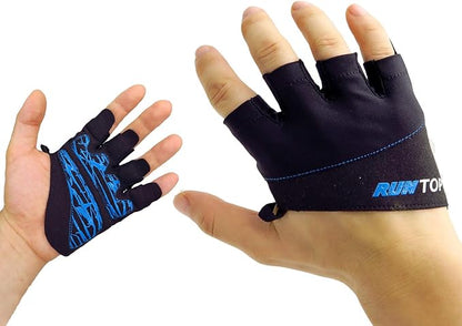 Workout Gloves Weight Lifting Grips with Silicon Padding by RUNTOP - Exercise Gloves Perfect for Women Men Cross Fitness Training WODS Weightlifting Bodybuilding Powerlifting Gym Fitness