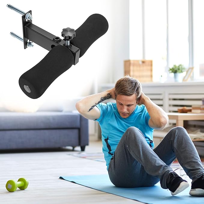 QWORK Wall Mounted Sit-Up Exercise Bar, Sit-ups Foot Holder, Steel Sit-Up Assistant for Abdominal Core Workout