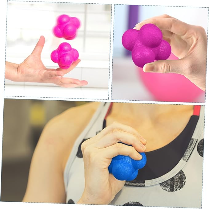 Kisangel 6 Pcs Hexagonal Reaction Balls Reflex Training Equipment for Sports Agility Improvement Lightweight Portable Design Colorful for Basketball Soccer Volleyball Football Exercises