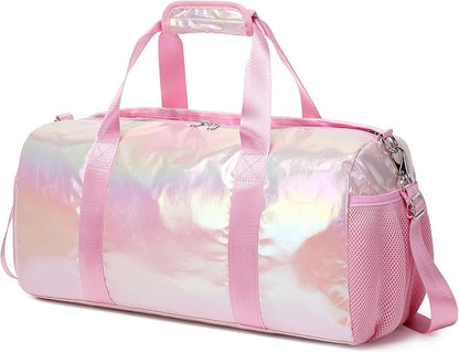 Dance Bag for Girls Sports Gym Duffle Bag with Shoes Compartment Wet Pocket Water Resistant Weekender Carry On Travel Bags for Teen Girls