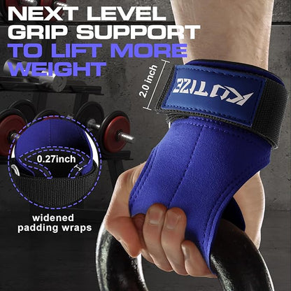 Lifting Straps, Weight Lifting Wrist Wraps for Weightlifting, Heavy Powerlifting, Deadlifts, Rows, Pull Ups, Adjustable Neoprene Padded Gym Workout Strength Training Wrist Hooks for Men/Women