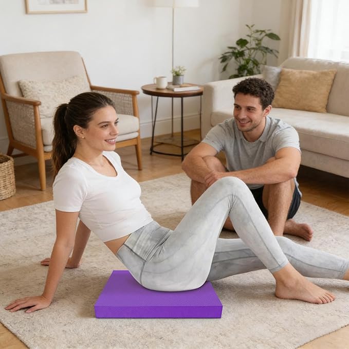 Exercise Balance Pad, Thick Stability Mat, Exercise Foam Pad with Closed-Cell Texture, Fitness Training Base for Joint Stability Improvement, Core Strength Development, and Mobility Enhancement