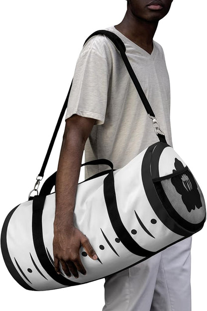 Anime Gym Bag for Women Men - Large Capacity Waterproof Workout Fitness Travel Sports Bags Fashion Street Camping ExpandaCLe Carry On Duffle Bag For Couple (White Byaku) PTY