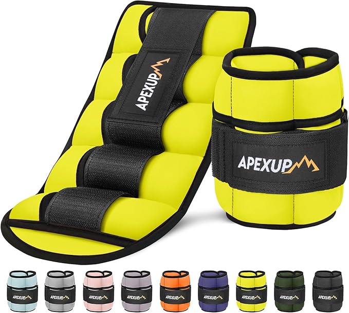 APEXUP 10lbs/Pair Adjustable Ankle Weights for Women and Men, Modularized Leg Weight Straps for Yoga, Walking, Running, Aerobics, Gym, Physical Therapy