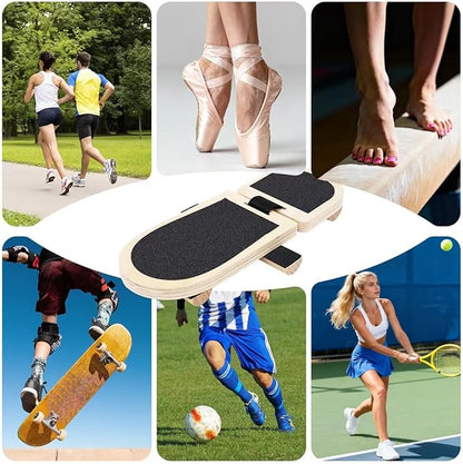 Ankle Balance Board - Adjustable SingleLeg Balance Board — Ankle Strengthener with Plantar Fasciitis Massage Ball and Two Resistance Bands, Suitable for Sprain Rehabilitation, Stability Training, Physical Therapy, and Plantar Fasciitis Recovery