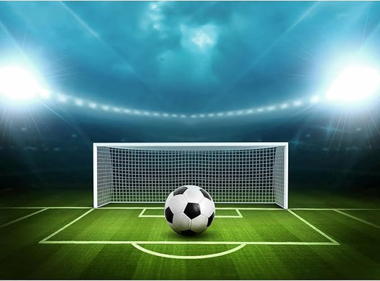Soccer Football Championship Backdrop Sports Ball Goals Penalty Kick Concept Photography Background Gate Soccer Ball On Stadium Illustration Backdrops Sports Theme Party Decorations Vinyl 20x10ft