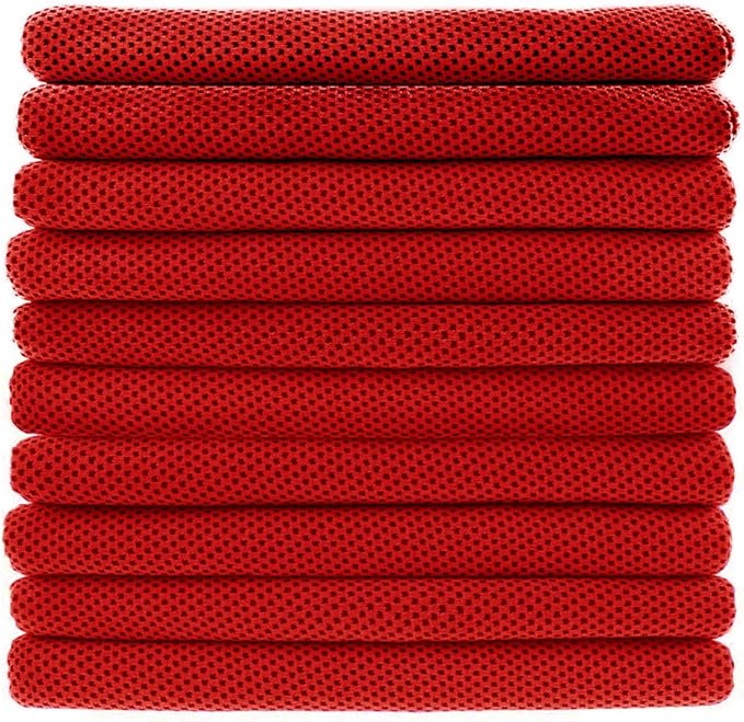 Peicees 10 Pack Microfiber Cooling Towels for Neck Sports Gym Workout Cooling Towel, Fast Drying Super Absorbent Compact Lightweight for Climbing Camping Travel Beach Swimming Backpacking