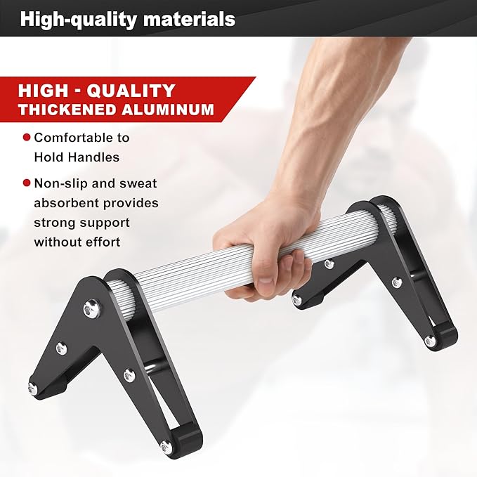 Push Up Bar - Heavy-Duty Stainless Steel Pushup Stands with Non-Slip Base, 500LB Capacity, Portable Home Gym Equipment for Strength Training & Floor Workouts