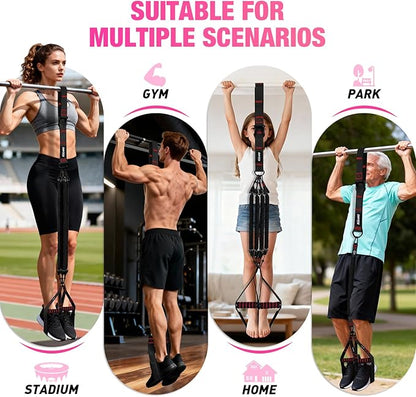 Pull Up Assistance Bands for Women, Heavy Duty Resistance Bands with Handles, Exercise Band with Door Anchor, Workout Band Set for Pull Up Bar, Full Body Sculpting,Muscle Training, Recovery, Home Gym