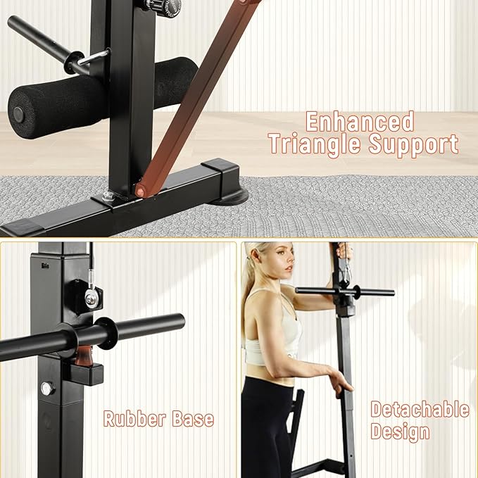 Foldable 1500LBS 8 in 1 Olympic Weight Bench Set with Leg Extension/Curl, Adjustable Weight Bench for Men & Women Full Body Workout, Bench Press with Preacher Curl（US Stock）