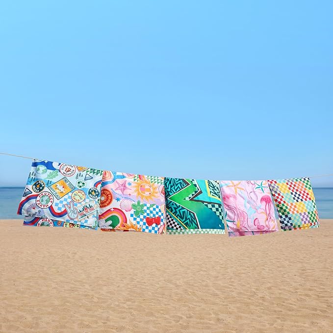 Dock & Bay Kid's Towel - for Beach Use - Quick Dry, Sand Free - Compact, Lightweight - 100% Recycled - Includes Bag - Into the Wild, Medium (130x70cm, 51x28)